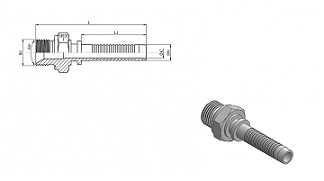 R9 MALE BSP 1/4"-19/0-04 DN6 WP=700bar