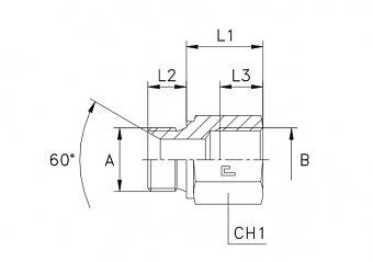 Адаптер DKM M12x1,5 (Ш-ВНТР) L=33