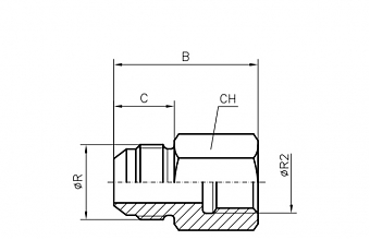 Адаптер JIC 1.5/8" - BSP 1" (Ш-ВНР)