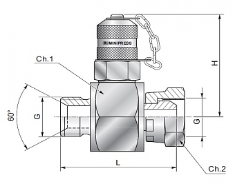 Точка измерения давления М16х2,0 проходник BSP 3/8" (Ш-Г)