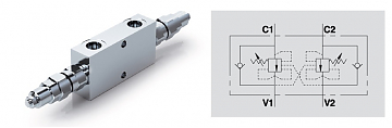 Клапан тормозной двухстороннего действия VBCD 1/2” DE CC RP 1:8 Клапан тормозной двухстороннего действия VBCD 1/2” DE CC RP 1:8