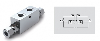 Гидрозамок двухсторонний VBPDE 1/2” L 2 CC