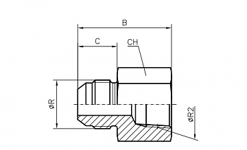 Адаптер JIC 1.5/16" - NPT 1" (Ш-ВНР)