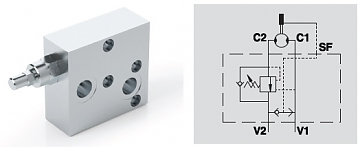 Клапан тормозной одностороннего действия с линией разблокировки тормозов VBCDF 1/2” SE OMP-OMR SF Клапан тормозной одностороннего действия с линией разблокировки тормозов VBCDF 1/2” SE OMP-OMR SF