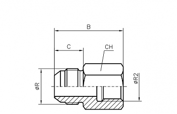 Адаптер JIC 1/2" - BSP 1/4" (Ш-ВНР)