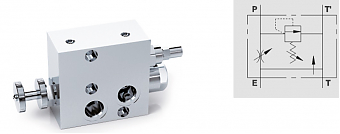 Трехлинейный регулятор расхода с предохранительным клапаном RFP3 1/2" OMP/OMR c/VMP