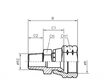 Адаптер JIC 3/4"-BSPT 1/4" (Г-Ш)